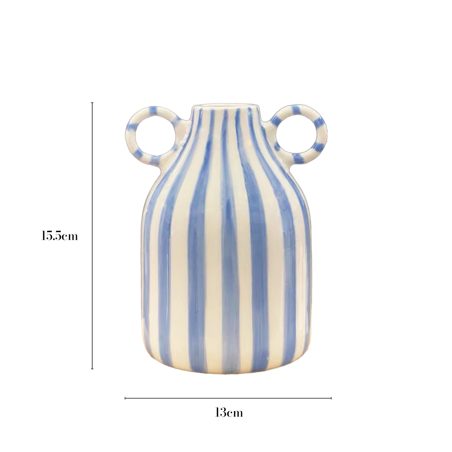 腿毛HOME商店 Blue and White Striped Vase
