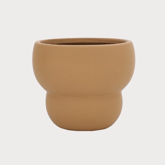 潮州市潮安区枫溪镇唯创家居 Ceramic Donut Plant Pot | Caramel (Large)