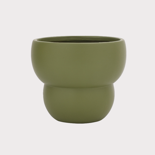 潮州市潮安区枫溪镇唯创家居 Ceramic Donut Plant Pot | Olive Green (Large)