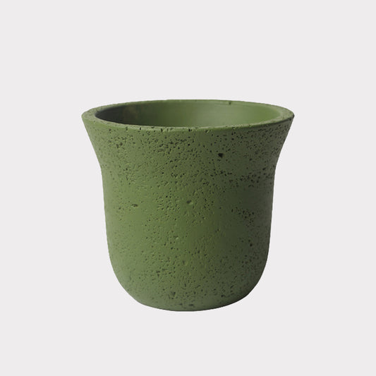 潮州市潮安区枫溪镇唯创家居 Cloche Hat Style Cement Plant Pot | Olive Green