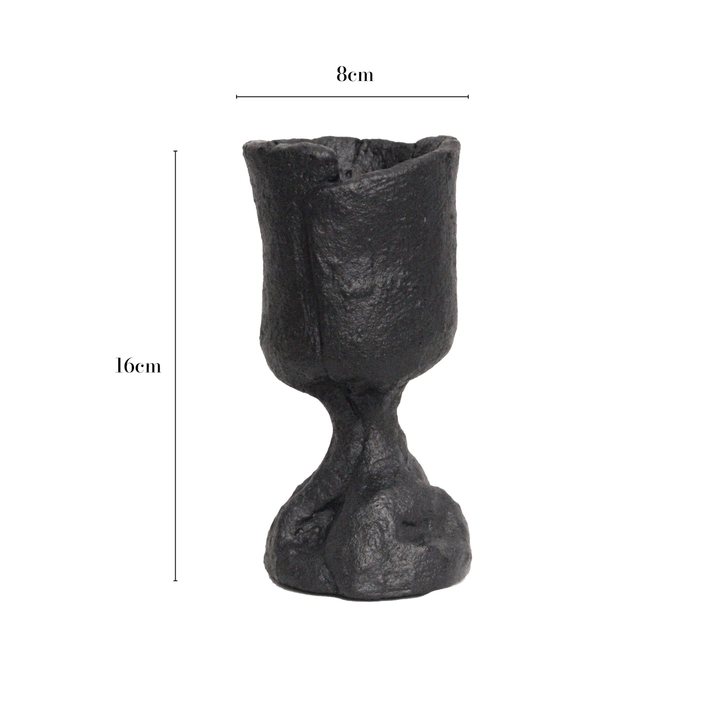 潮州市潮安区枫溪镇唯创家居 Goblet Cement Candle Holder | Black