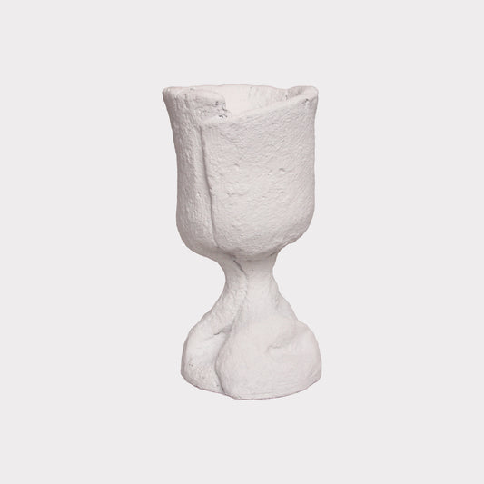 潮州市潮安区枫溪镇唯创家居 Goblet Cement Candle Holder | White