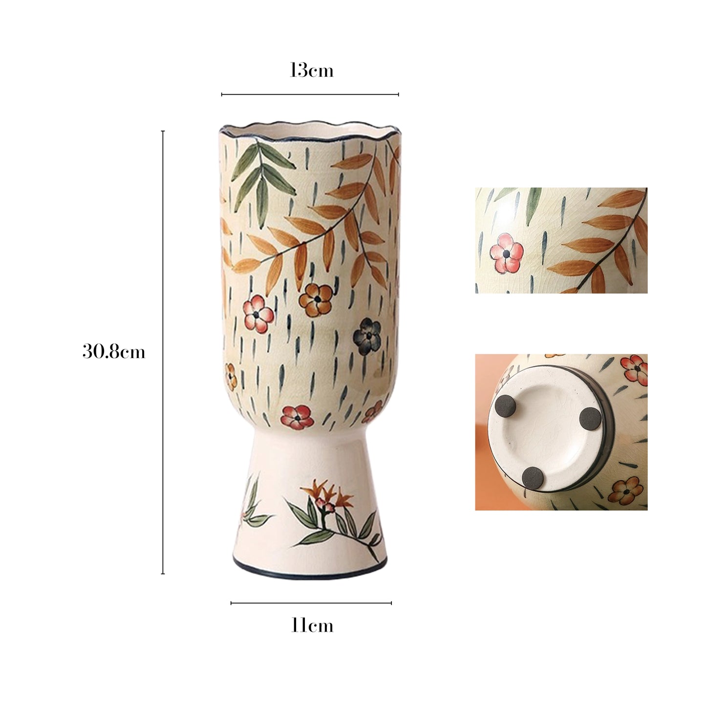 Barnock巴诺克 Hand-painted Willow Crackle Porcelain Vase