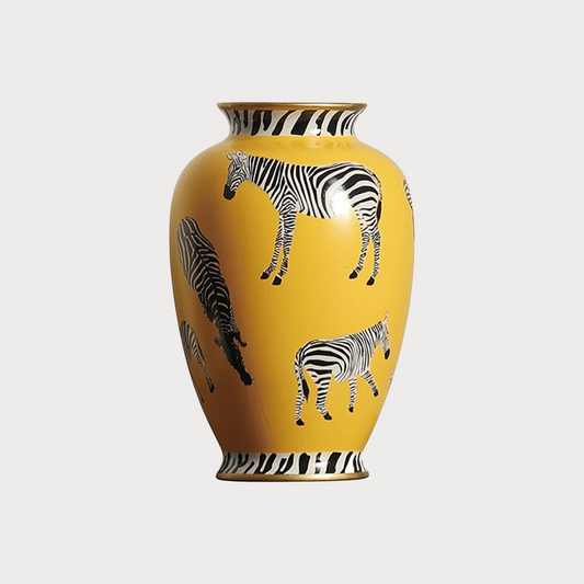 形上 Hand-painted Zebra Porcelain Vase
