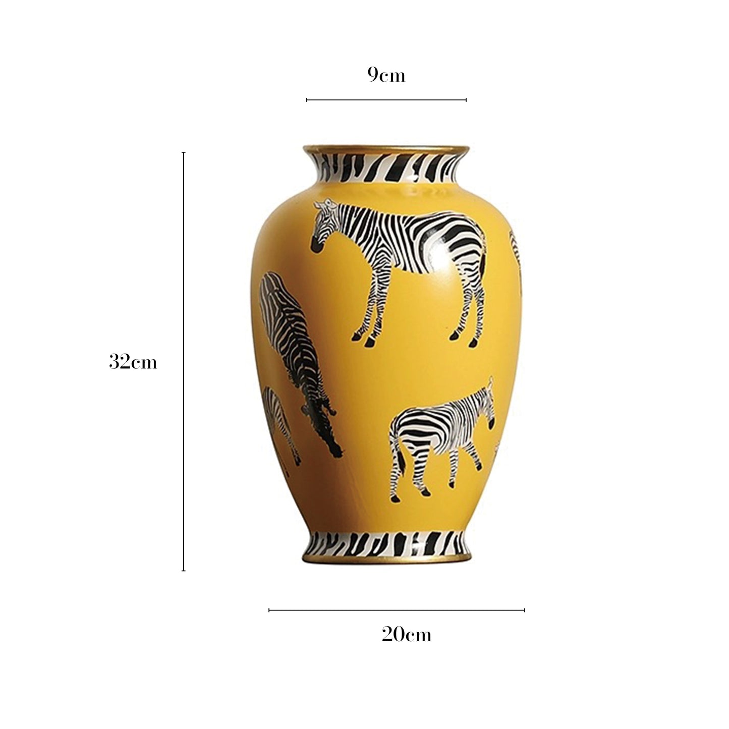 形上 Hand-painted Zebra Porcelain Vase