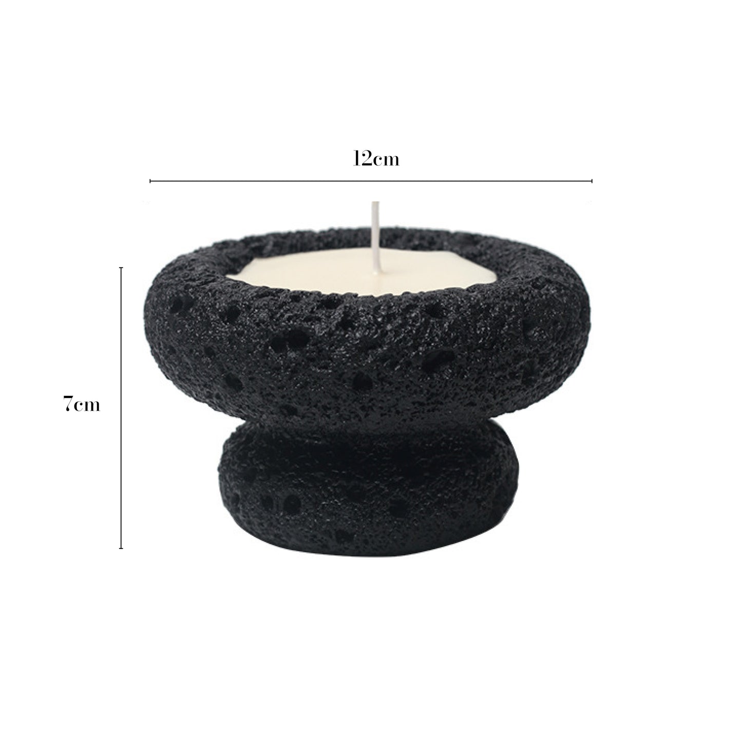 潮州市潮安区枫溪镇唯创家居 Lava Stone Candle Cup | Black