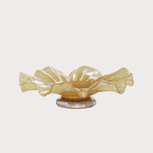 义乌市碧轩进出口 Lotus Bloom Glass Tray | Yellow