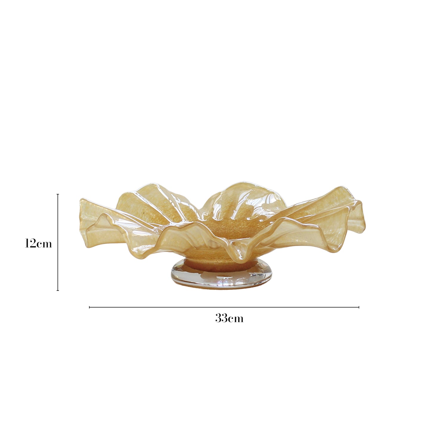 义乌市碧轩进出口 Lotus Bloom Glass Tray | Yellow