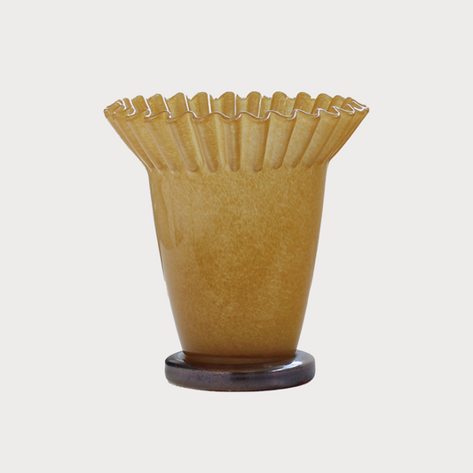 义乌市碧轩进出口 Lotus Bloom Glass Vase | Yellow(short)