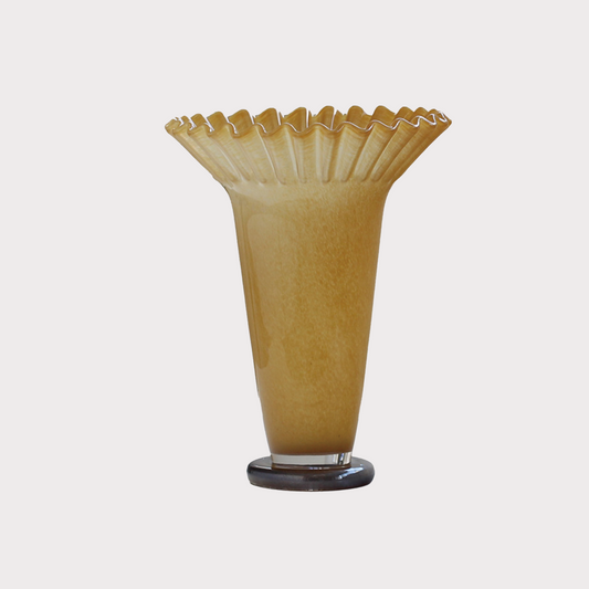 义乌市碧轩进出口 Lotus Bloom Glass Vase | Yellow(Tall)