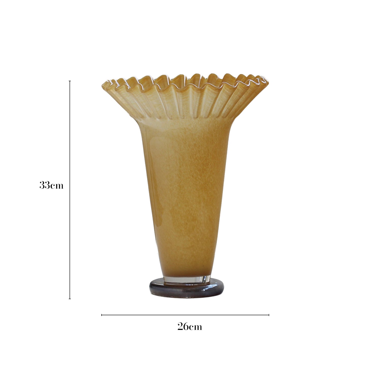 义乌市碧轩进出口 Lotus Bloom Glass Vase | Yellow(Tall)