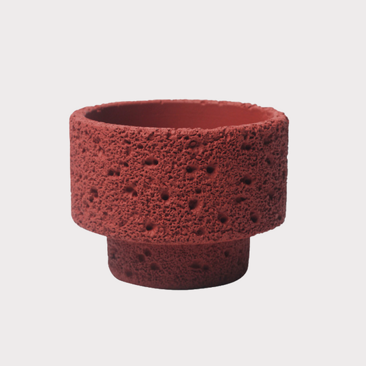 潮州市潮安区枫溪镇唯创家居 Moon Surface Cement Plant Pot | Red (Short)