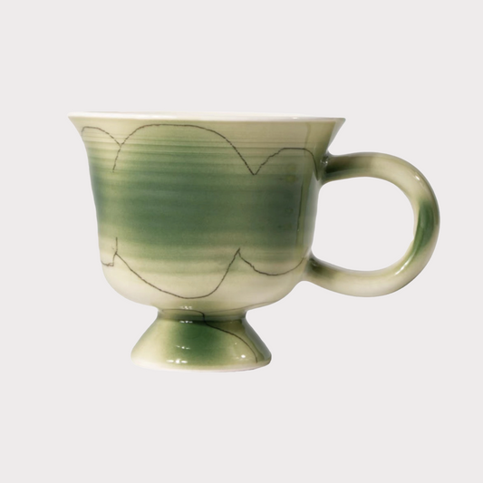 CONGSTUDIO品牌店 Moss Green Handcrafted Teacup