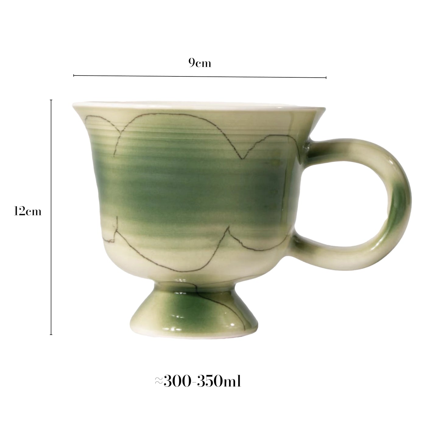 CONGSTUDIO品牌店 Moss Green Handcrafted Teacup