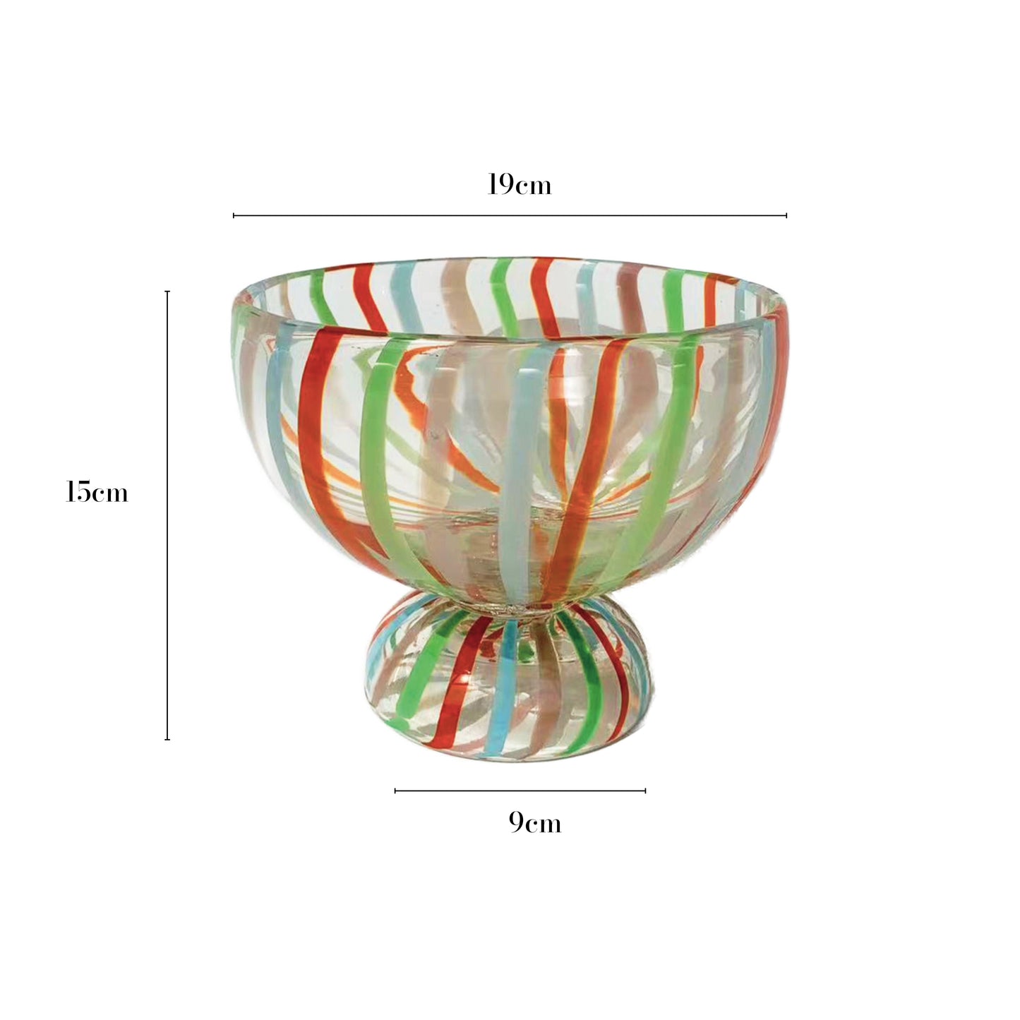 NTSTUDIO Rainbow Striped Glass Bowl