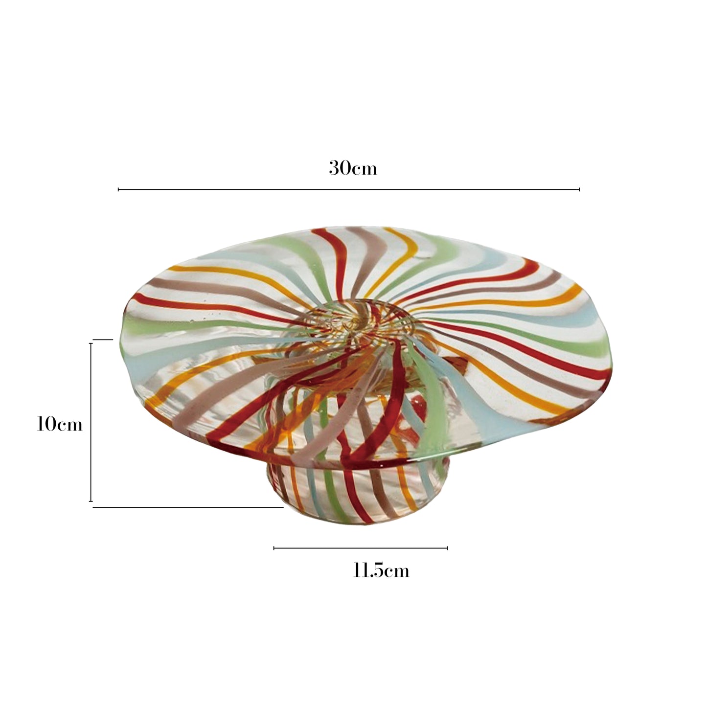 NTSTUDIO Rainbow Striped Glass Tray