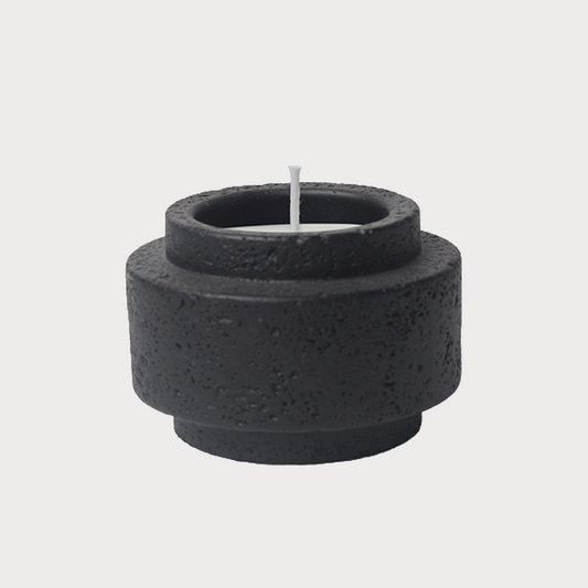 潮州市潮安区枫溪镇唯创家居 Ring Style Cement Candle Holder | Black