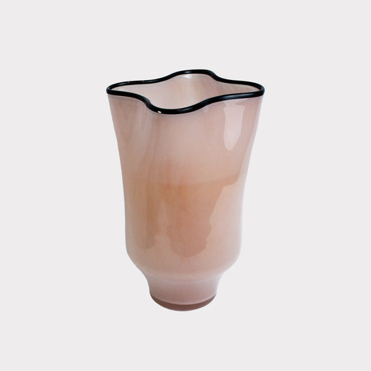 LoKation Blush Ripple Glass Vase | Short
