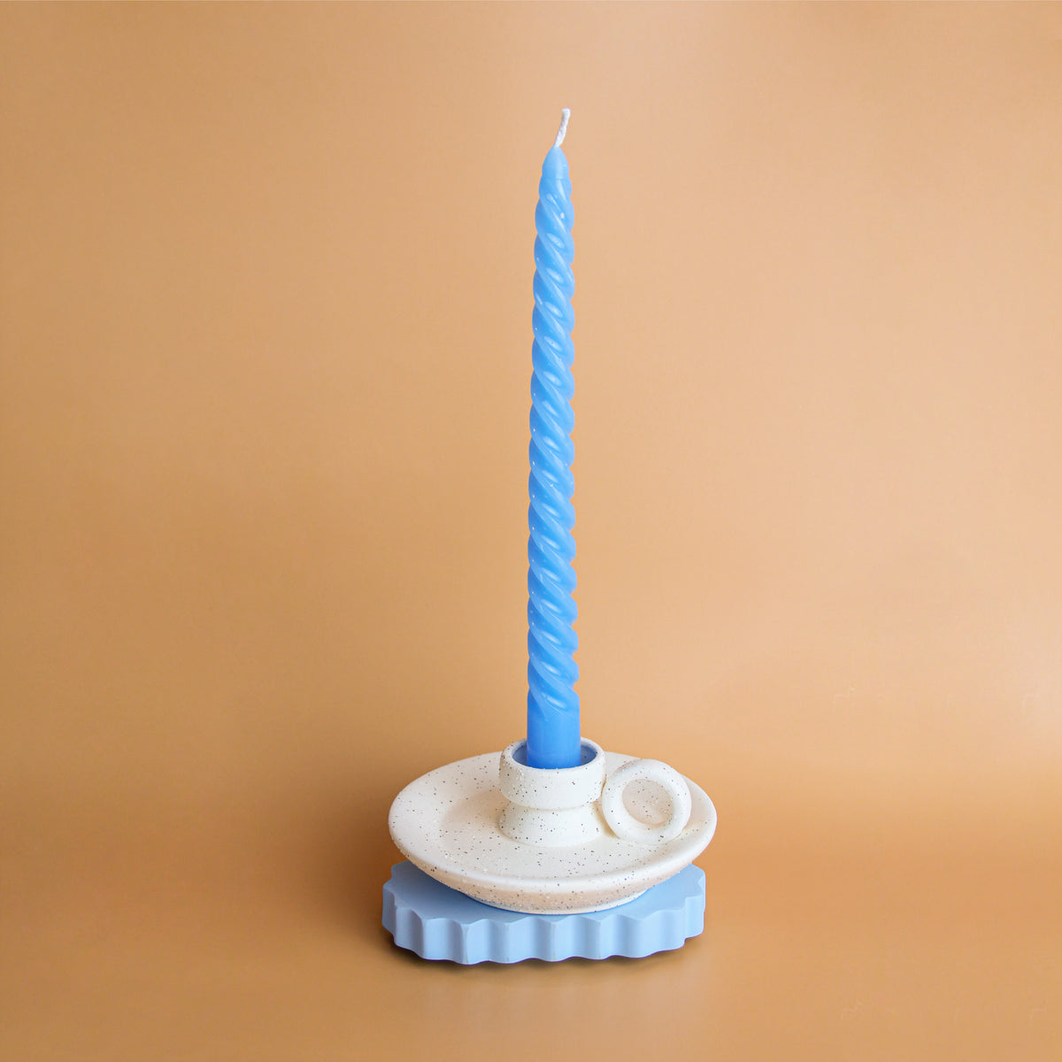 LoKation Ring Handle Candle Holder | Speckled White
