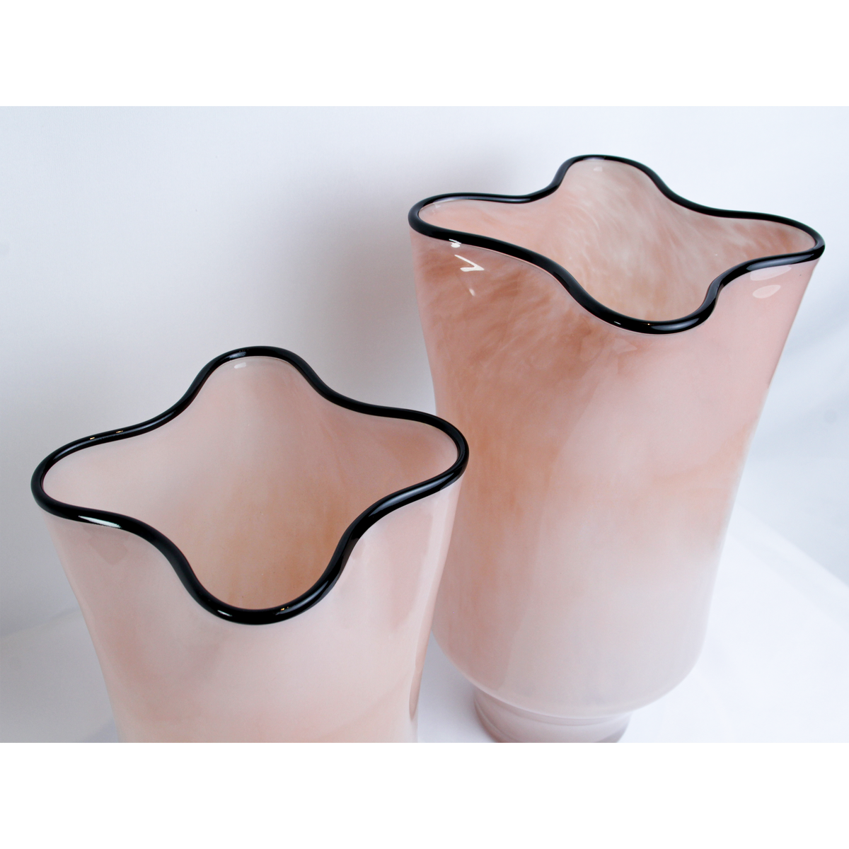 LoKation Blush Ripple Glass Vase | Tall
