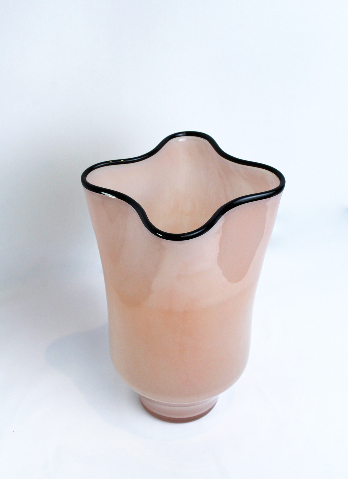 LoKation Blush Ripple Glass Vase | Short