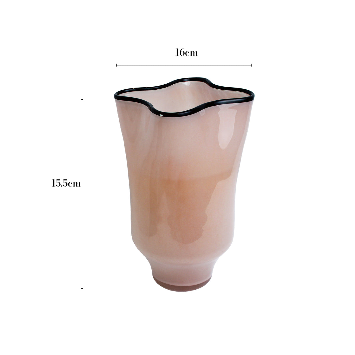 LoKation Blush Ripple Glass Vase | Short