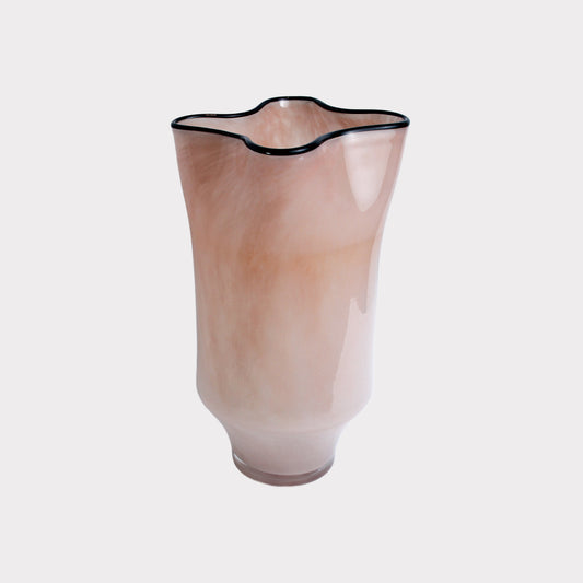 LoKation Blush Ripple Glass Vase | Tall