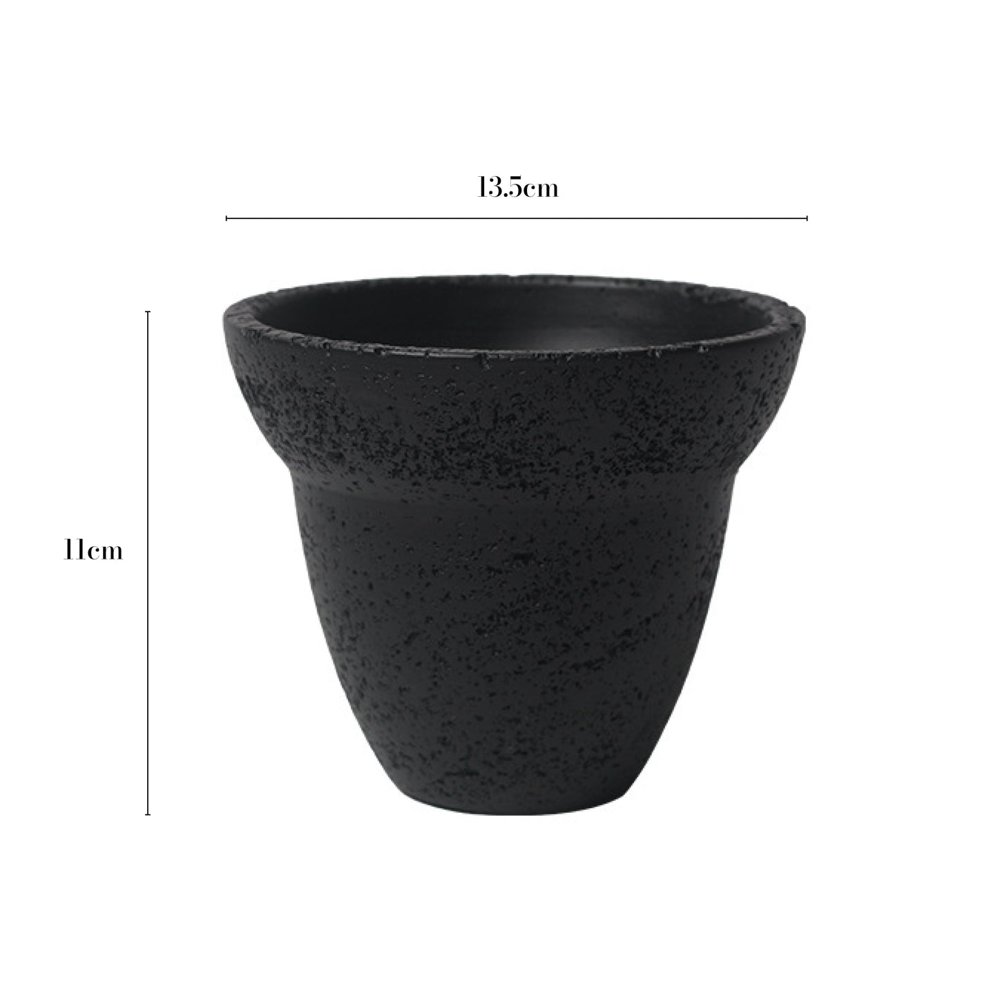 Beanie Hat Style Cement Plant Pot | Black