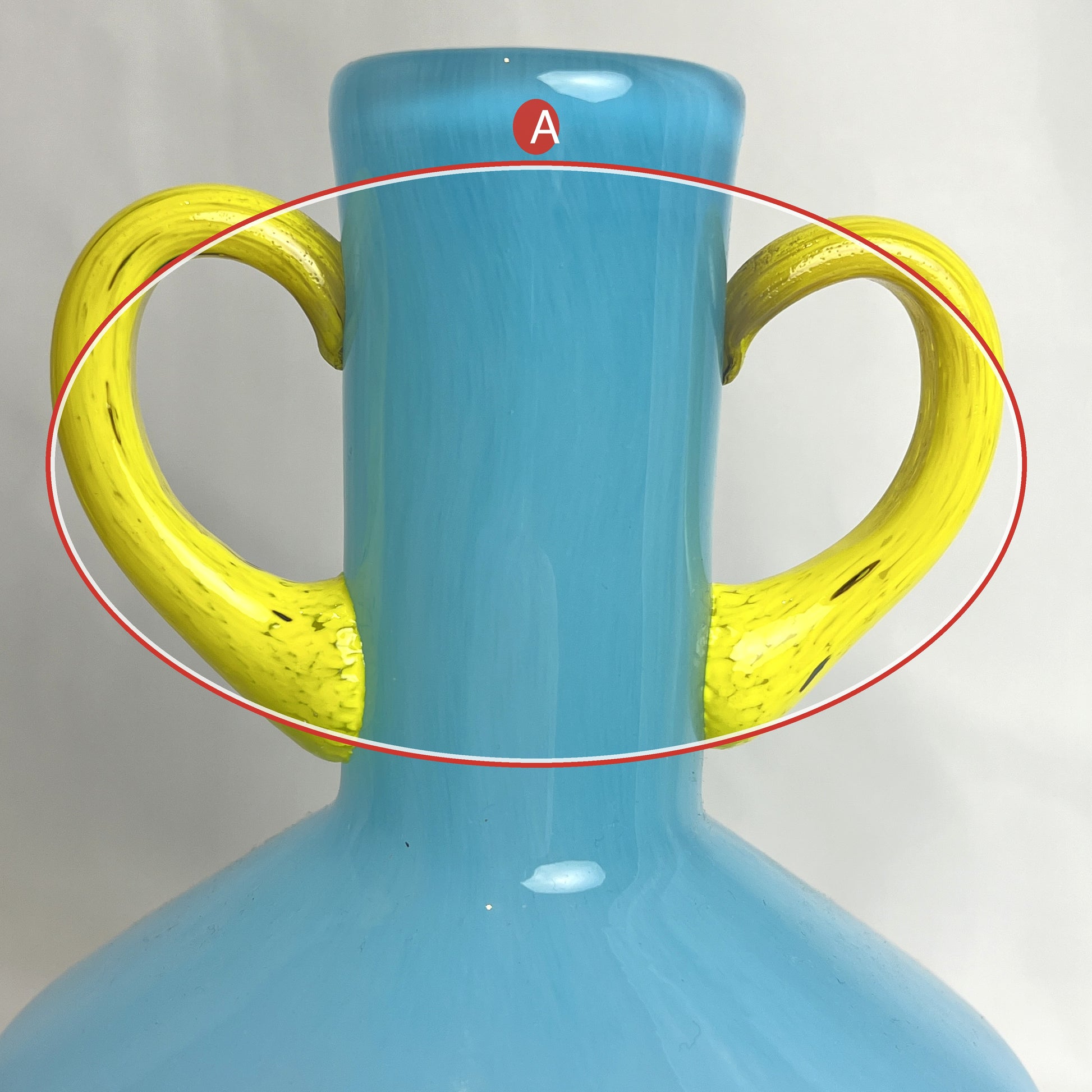 LoKation Blue and Yellow Double-Eared Glass Vase — Imperfect