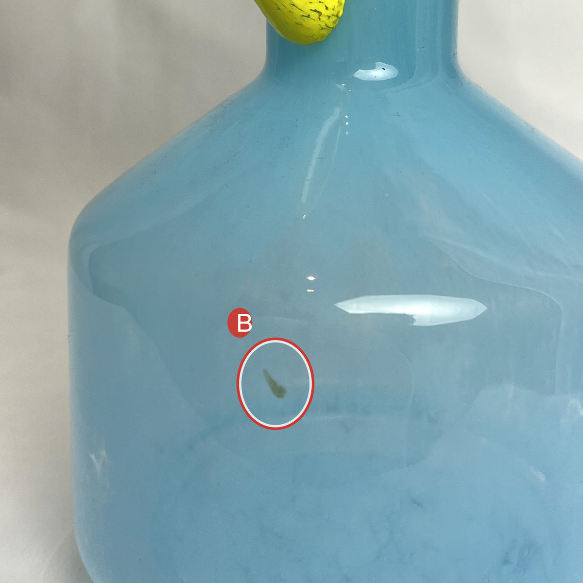 LoKation Blue and Yellow Double-Eared Glass Vase — Imperfect