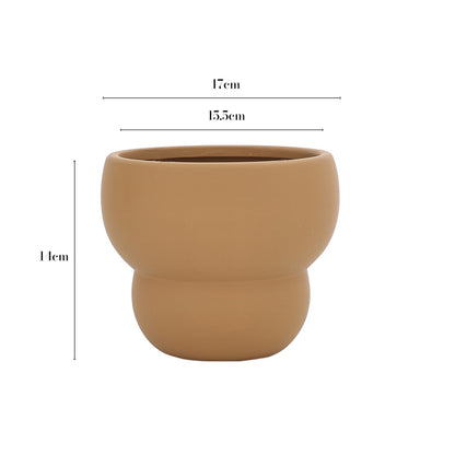 Ceramic Donut Plant Pot | Caramel (Large)
