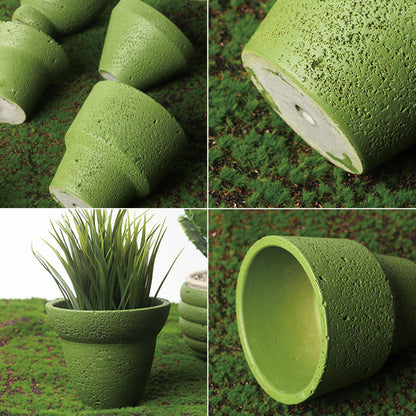 Cloche Hat Style Cement Plant Pot | Olive Green