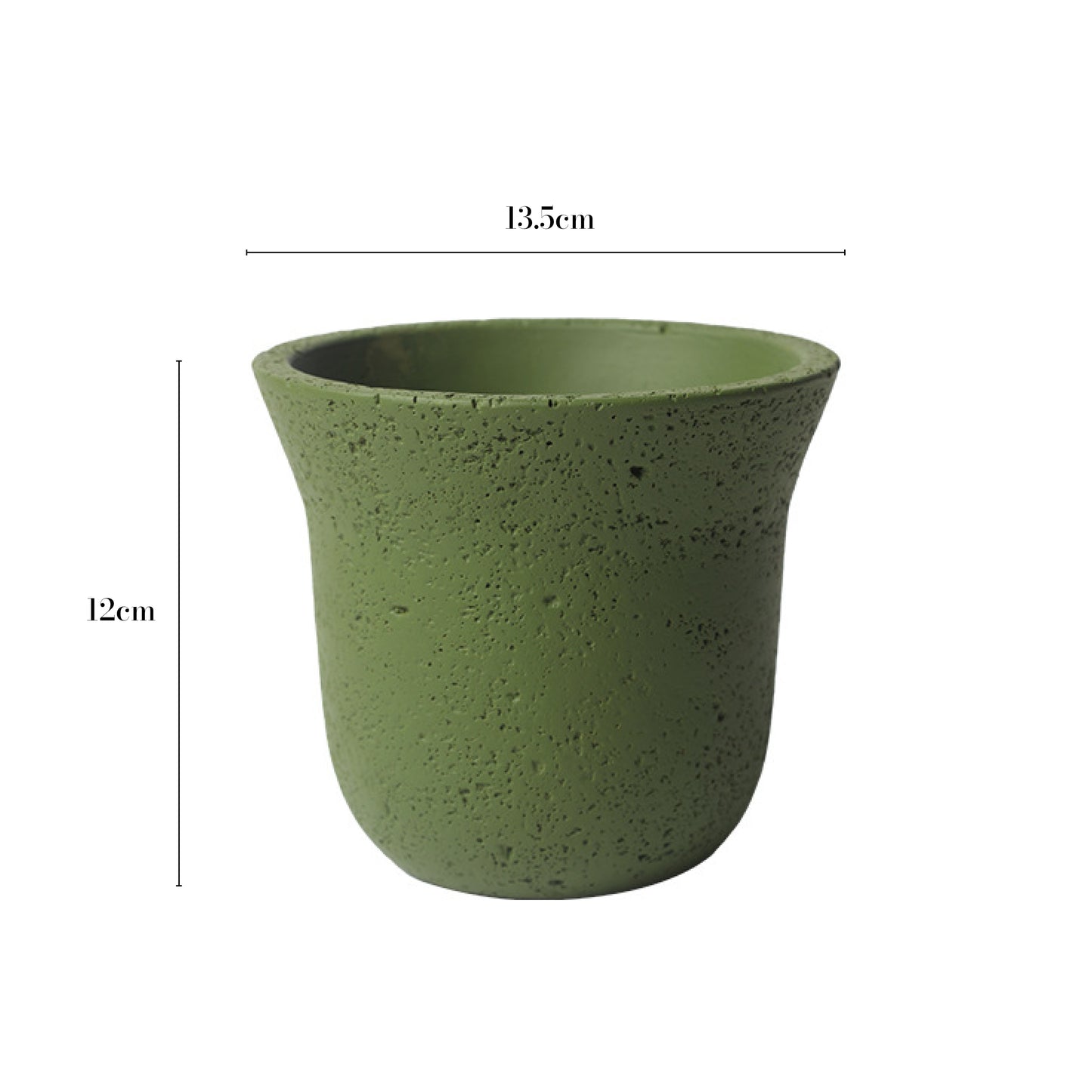 Cloche Hat Style Cement Plant Pot | Olive Green