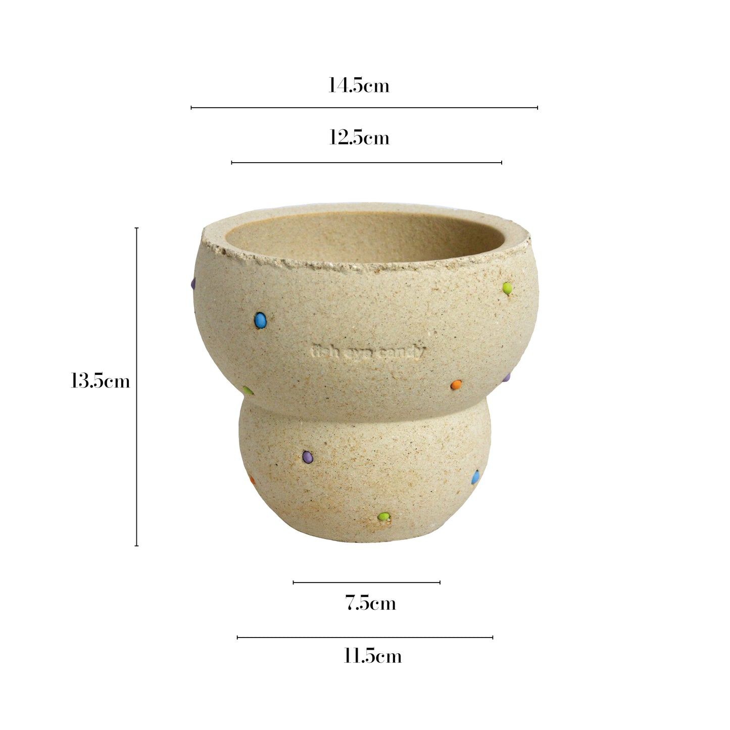 Fish Eye Candy Ceramic Planter | Beige