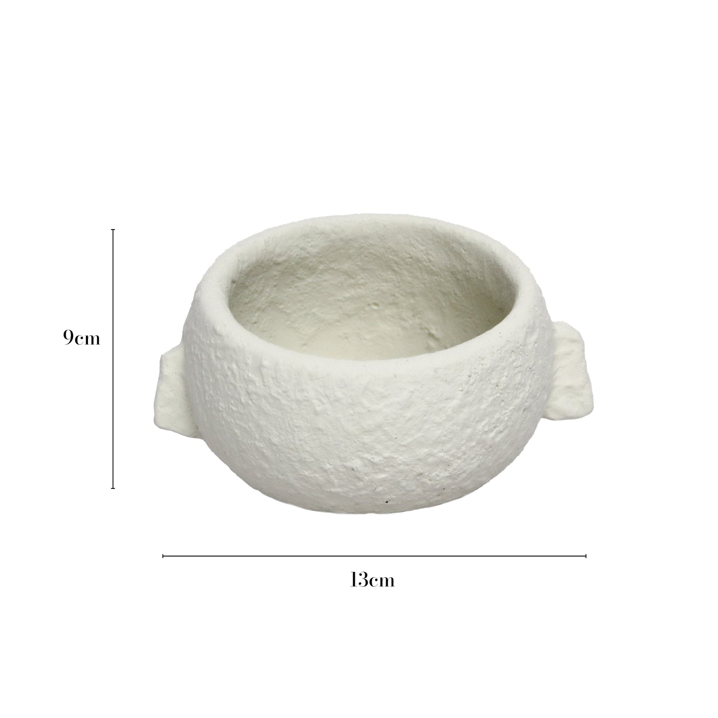 Handcrafted Cement Double-Eared Vessel | White