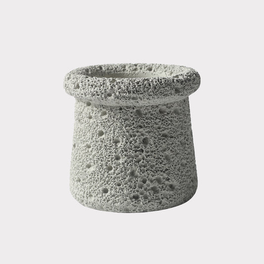 Moon Surface Cement Plant Pot | Grey (Small)
