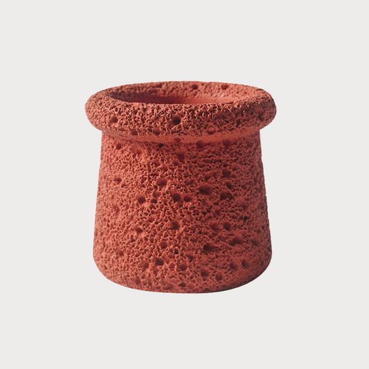 Moon Surface Cement Plant Pot | Red (Small)