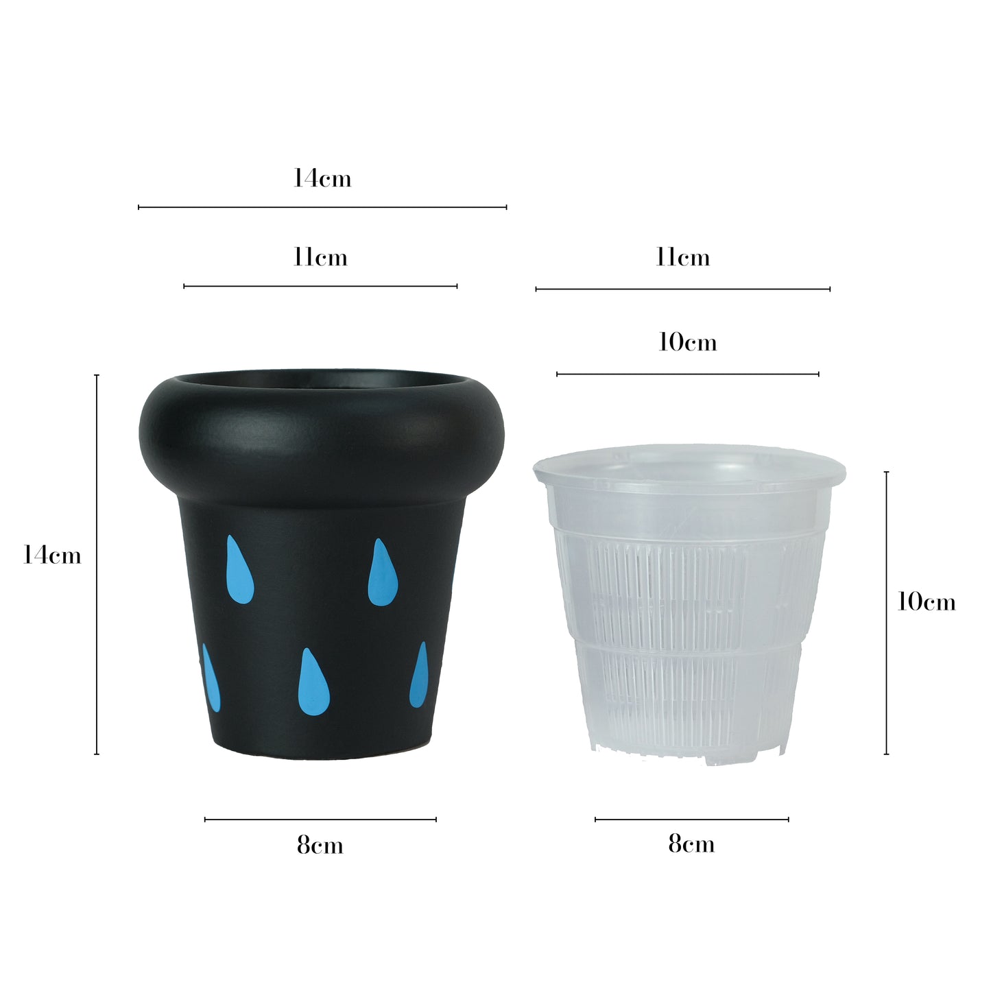 Raindrop Plant Pot Set | Mushroom