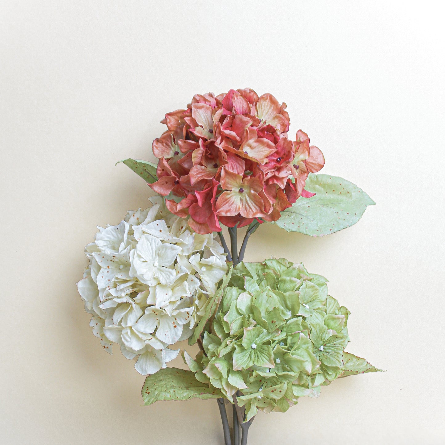 义乌苏荣花业 Real Touch Antique Faux Hydrangea｜Reddish Orange