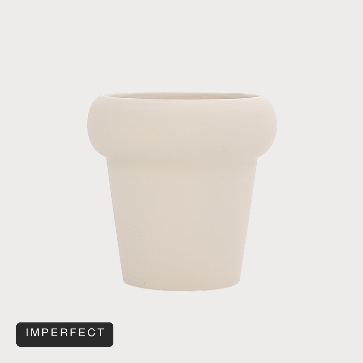 LoKation Solid Ceramic Plant Pot | White (Small) — Imperfect