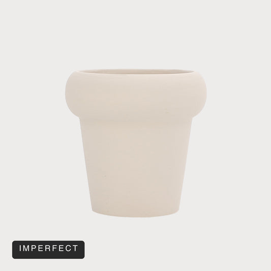 LoKation Solid Ceramic Plant Pot | White (Small) — Imperfect