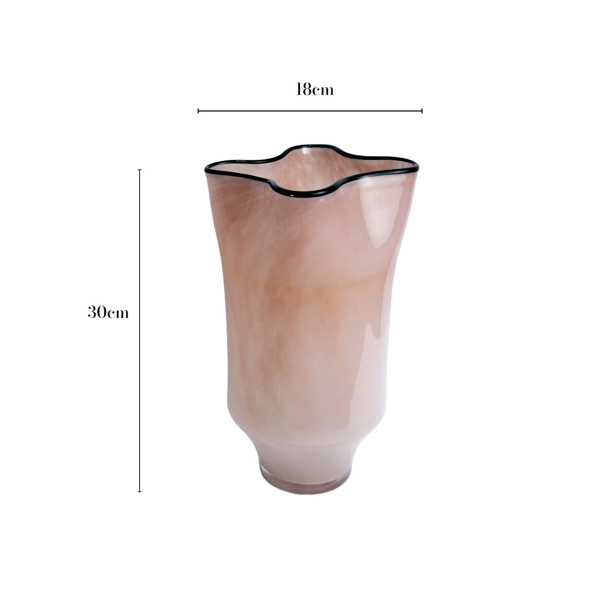 LoKation Blush Ripple Glass Vase | Tall