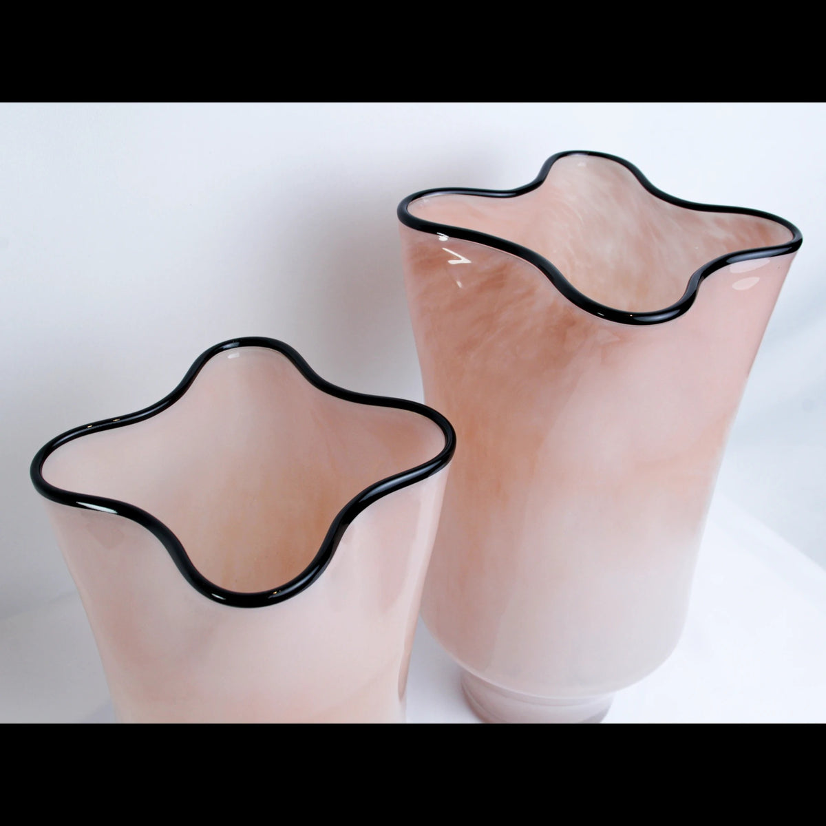 LoKation Blush Ripple Glass Vase | Short
