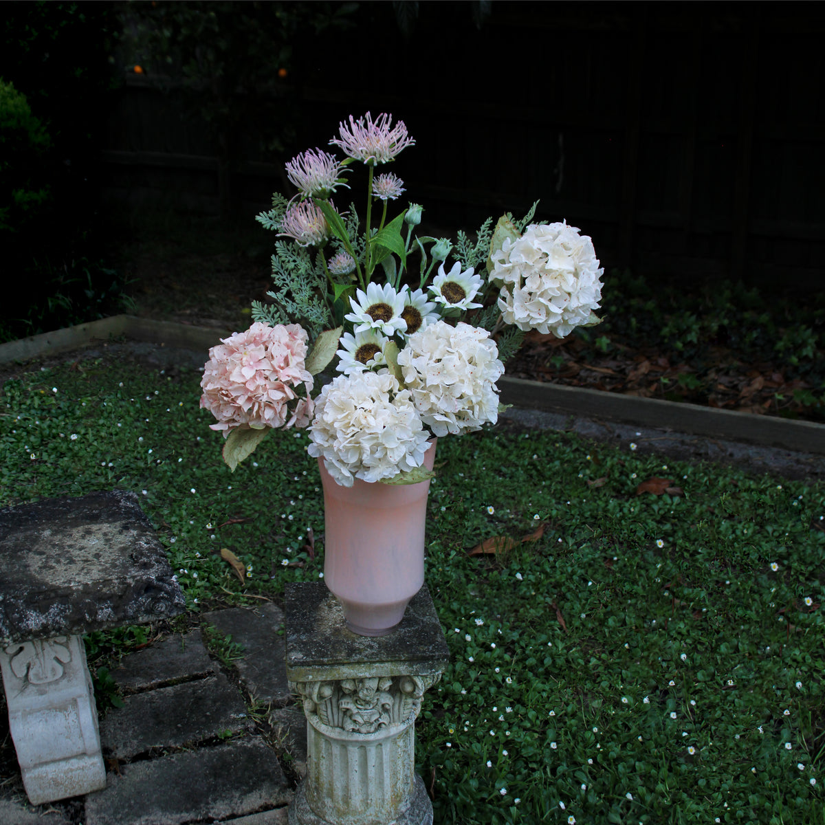 LoKation Blush Ripple Glass Vase | Tall