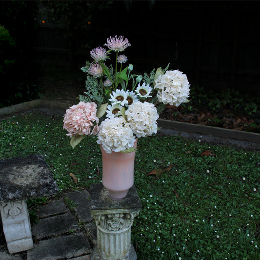 LoKation Blush Ripple Glass Vase | Short